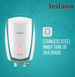 Havells Instanio 3 Litre Instant Water Heater | Color Changing LED Indicator, Rust & Shook Proof | SS Tank, ISI Certified, Warranty: 5 year on Inner Container ; 2 year comprehensive | (White Blue)